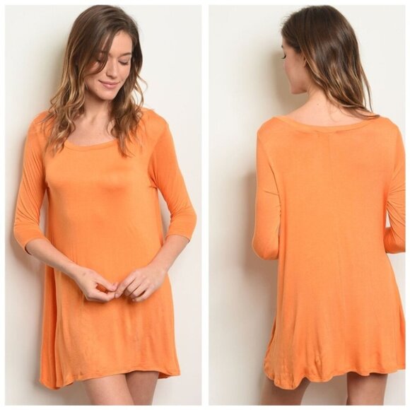 Love in Dresses & Skirts - Orange Jersey Tunic Dress